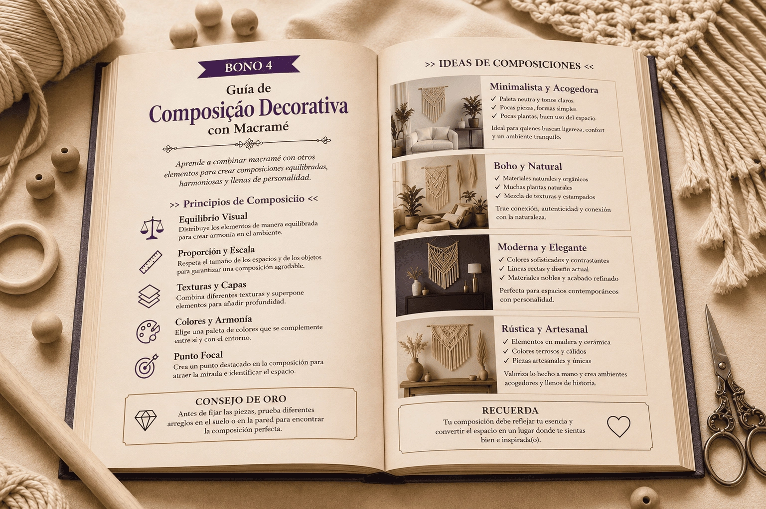 Gu&iacute;a de Composici&oacute;n Decorativa con Macram&eacute;