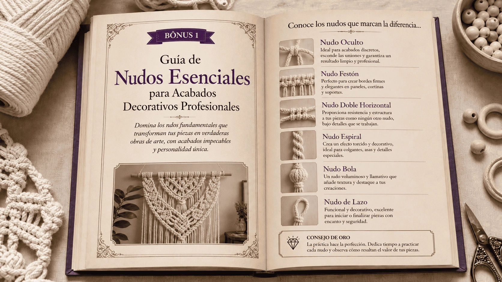 Gu&iacute;a de Nudos Esenciales para Acabado Decorativo Profesional